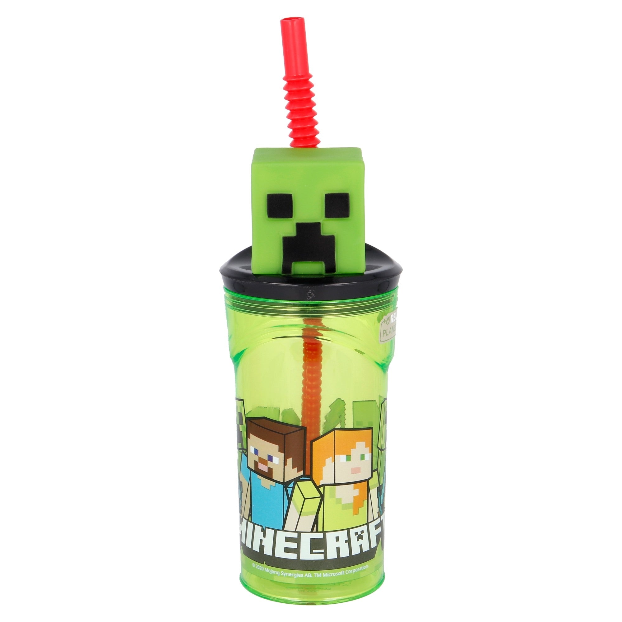 Minecraft 3d Creeper Kop Med Sugerør 360 Ml
