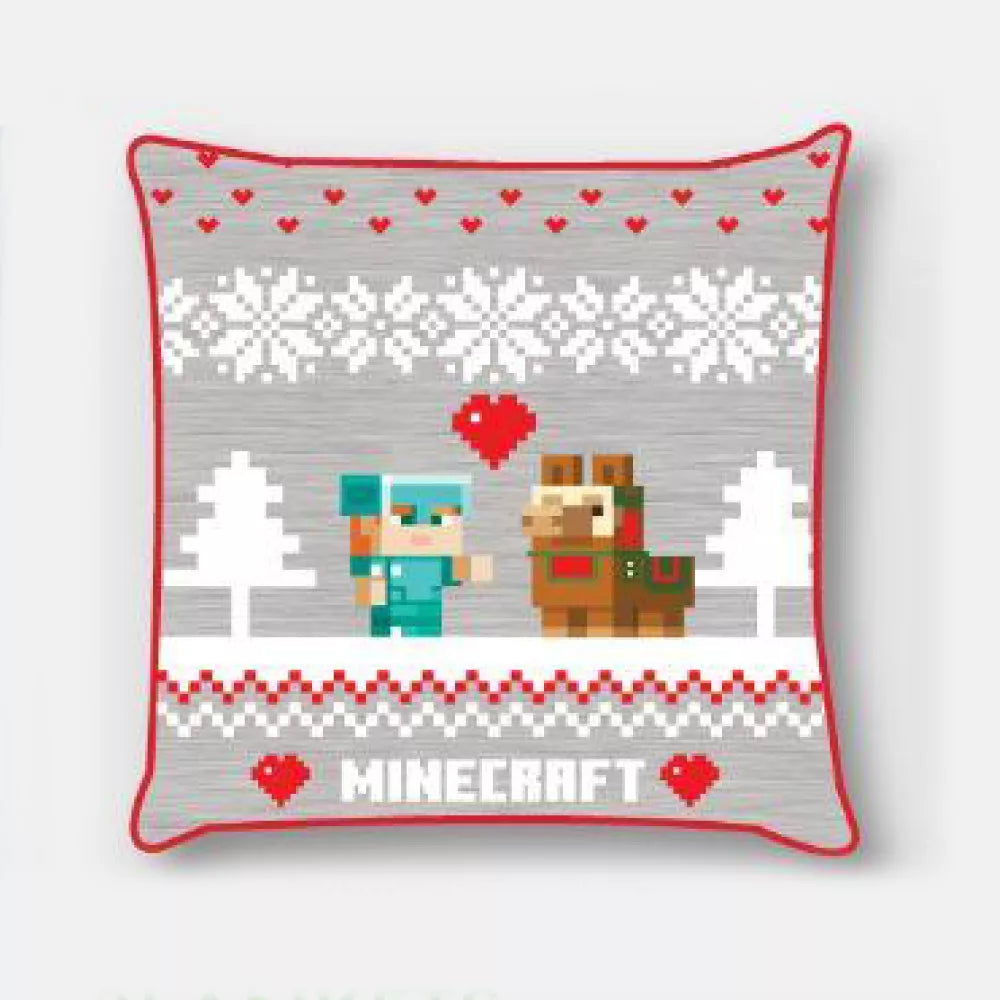 Minecraft Jule Pudebetræk   40x40 Cm  Velour