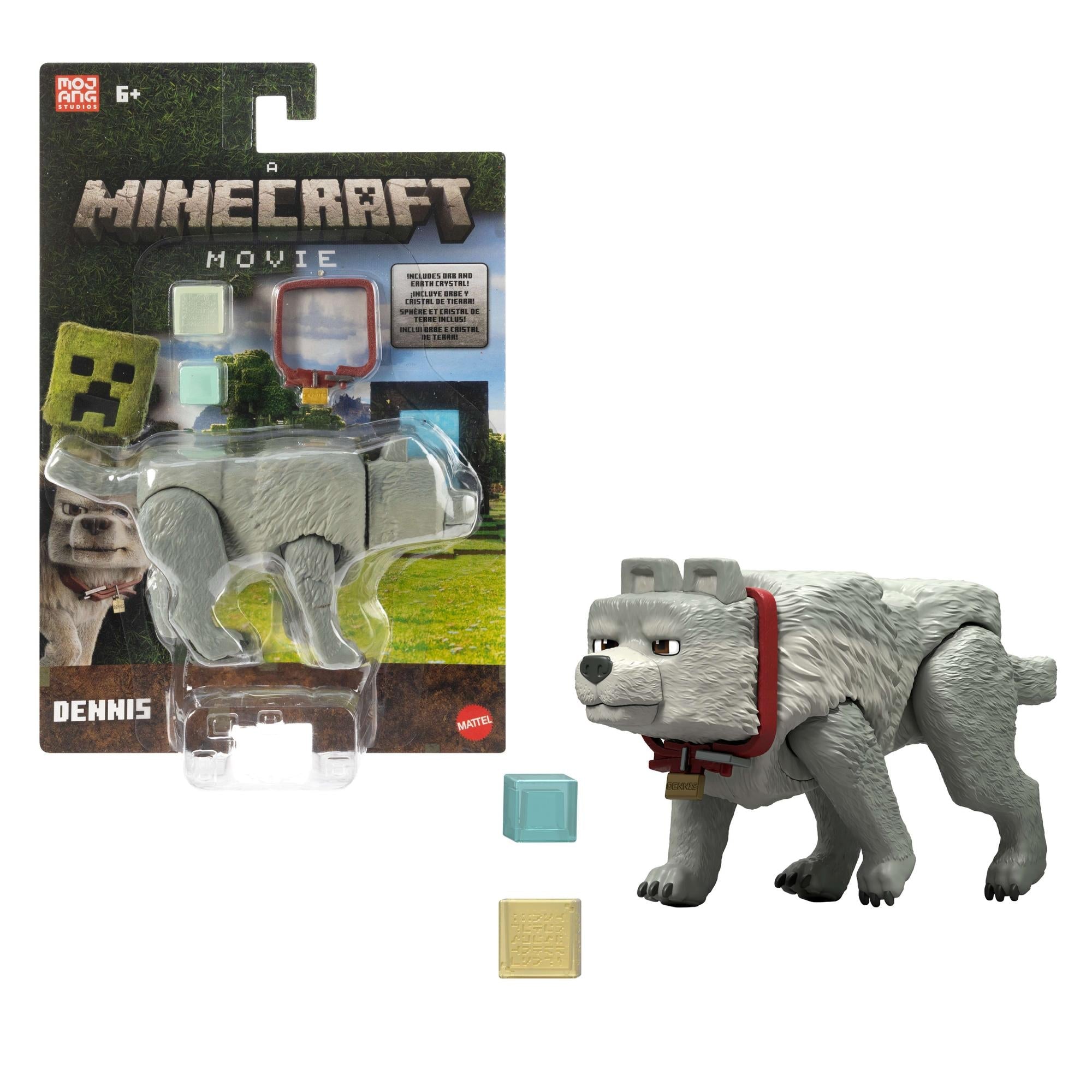 Minecraft Movie Dennis The Wolf   Figur Legetøj Geekd Dk
