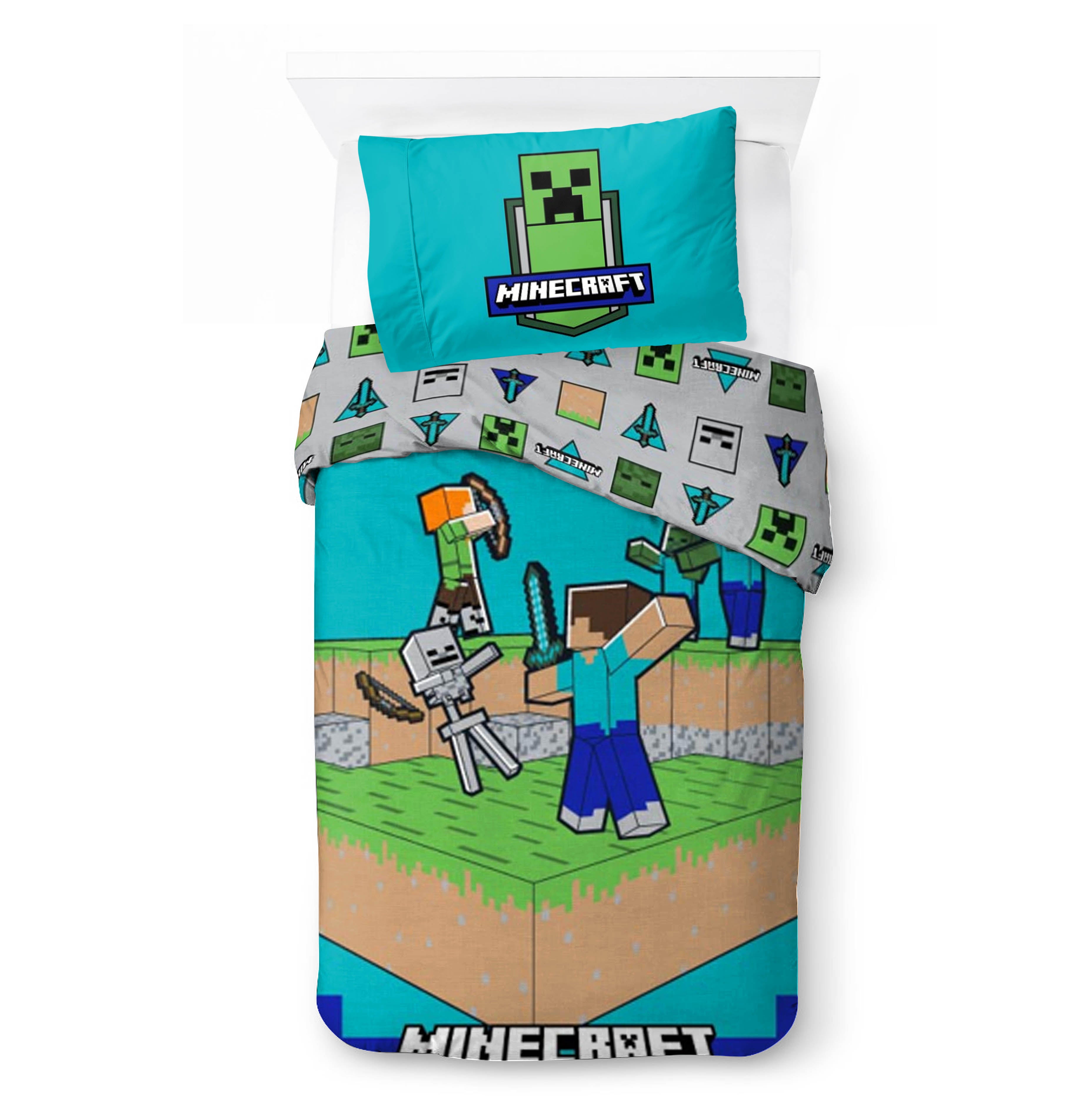 Minecraft The Fight Is On   Sengetøj Geekd Dk