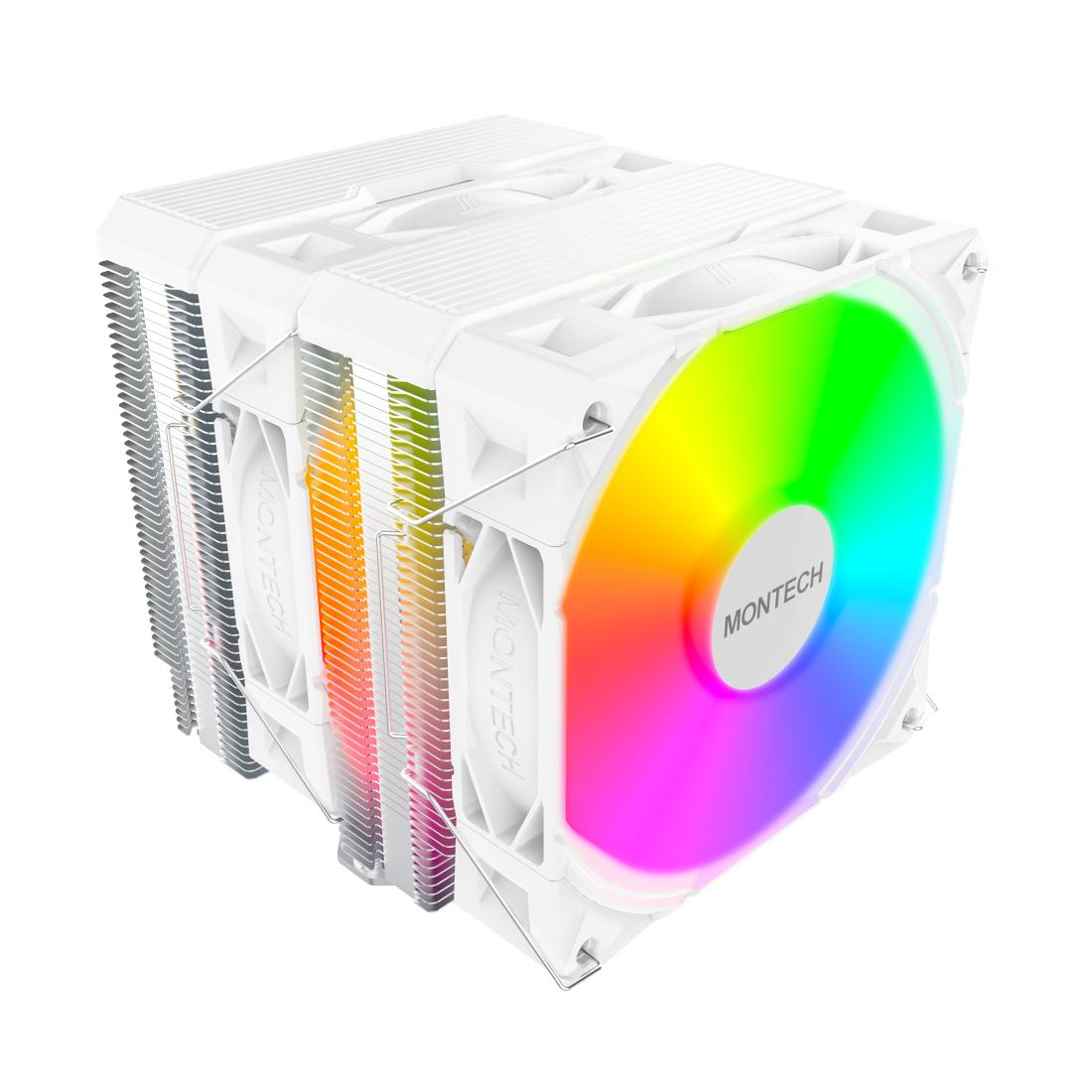 Montech Nx600  Dual Tower    Hp Cpu Cooler  Argb  White Cpu Køler Geekd Dk