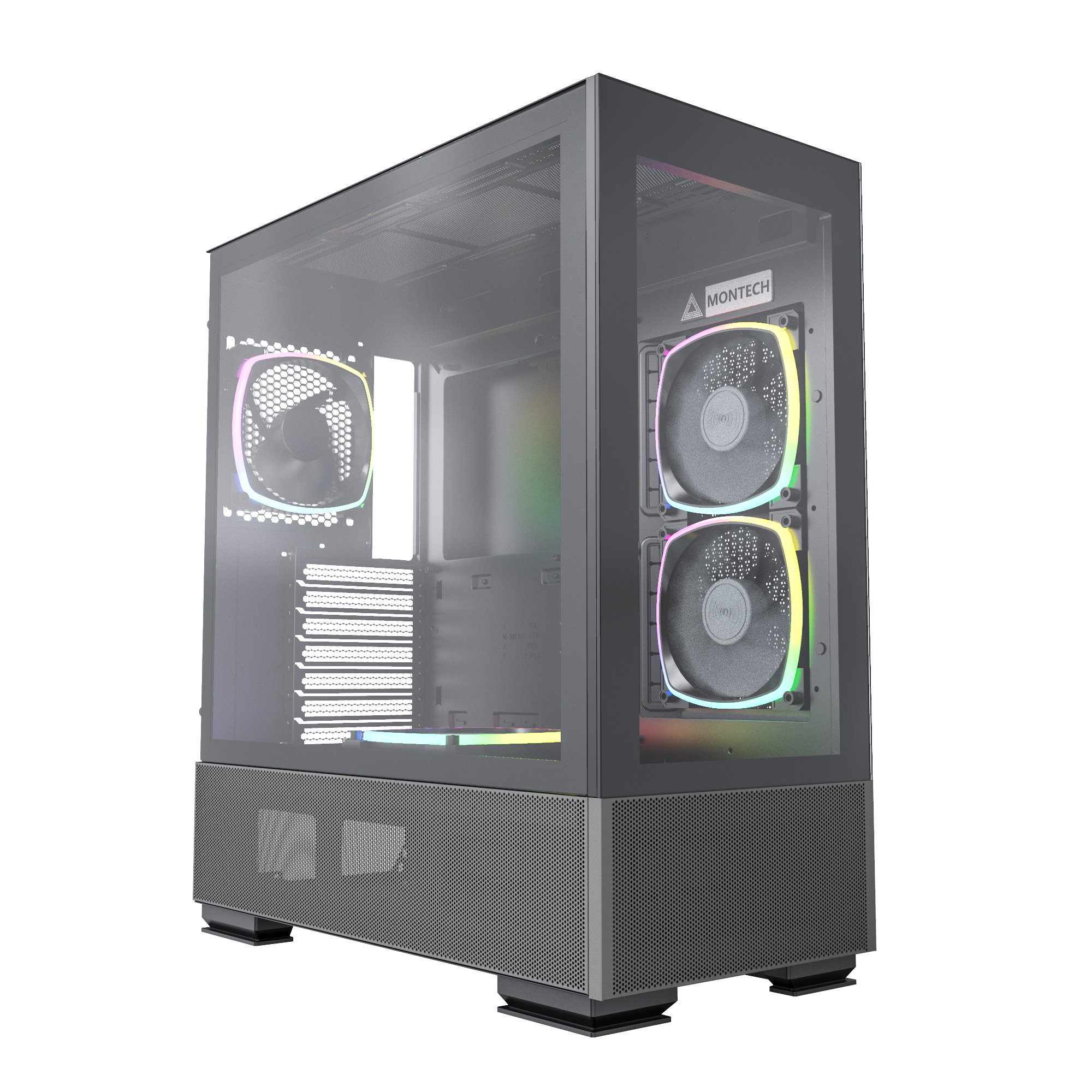 Montech Sky Two Black Midi-tower   -atx  4x Argb Pwm Fans Kabinet Geekd Dk