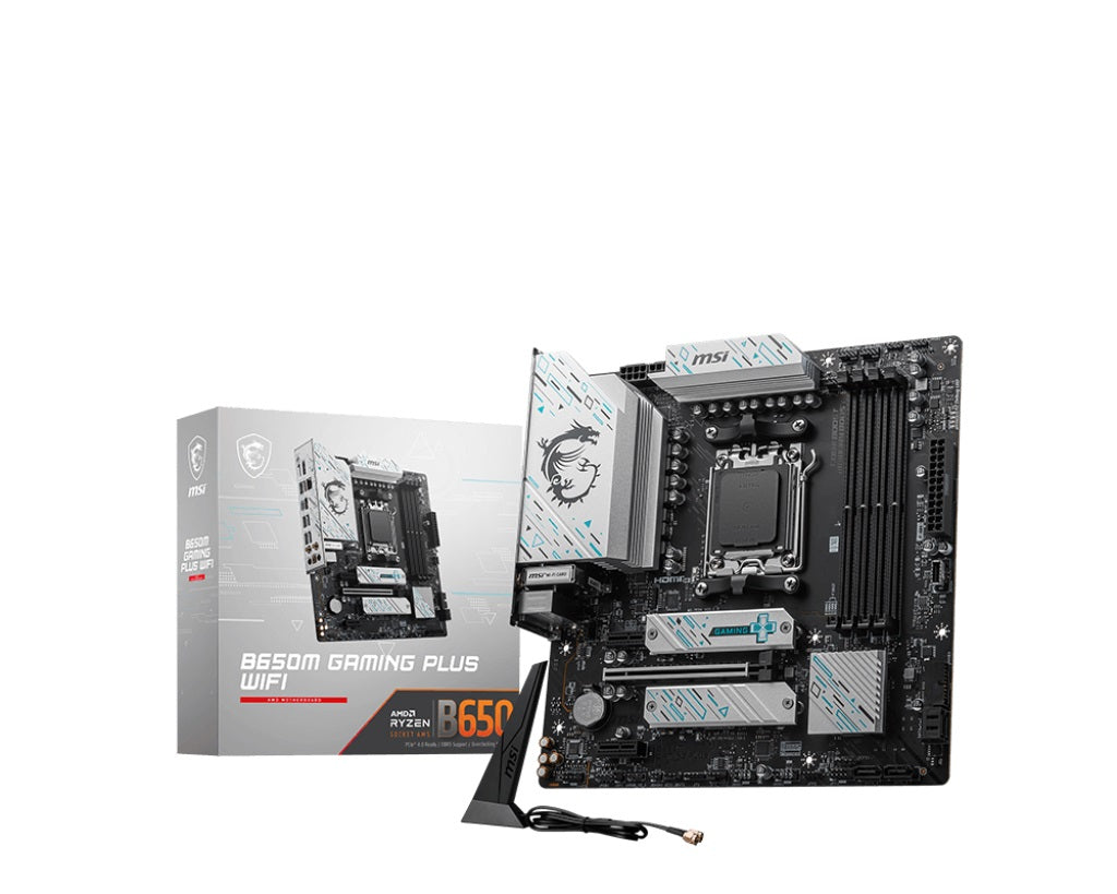 Msi B650m Gaming Plus Wifi Socket Am5 Motherboard  Black Silver  Bundkort Geekd Dk