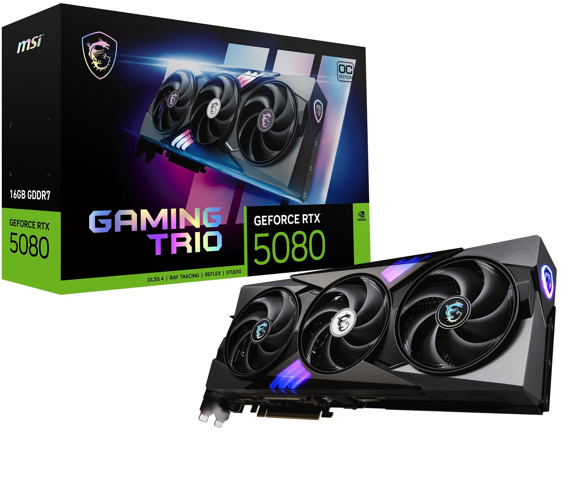 Msi Geforce Rtx 5080 16g Gaming Trio Oc Grafikkort Geekd Dk