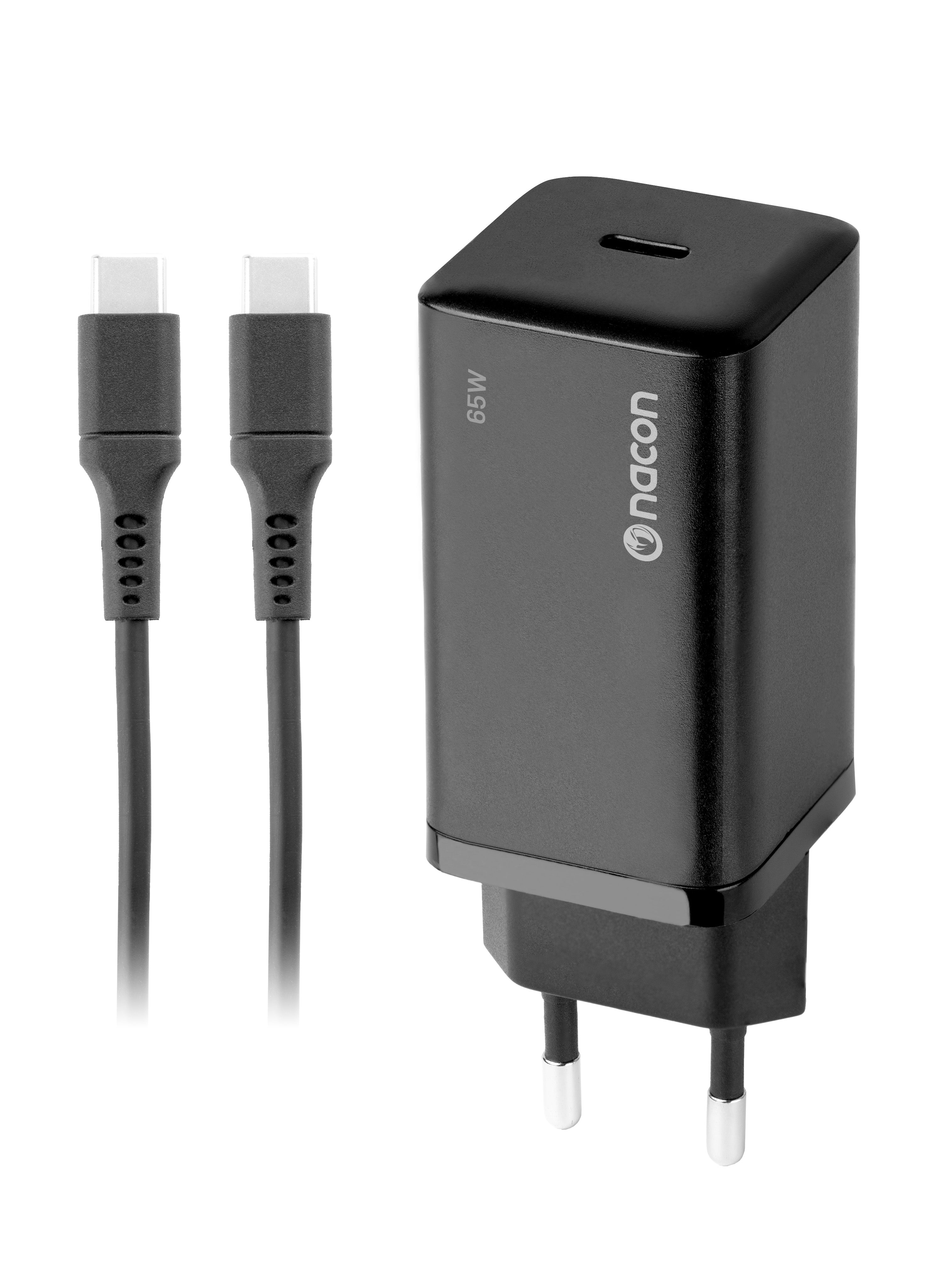 Nacon 65w Ac-adapter Til Nintendo Switch Ii   65w Ladeeffekt   Aftageligt       Usb-  Kabel  Sort