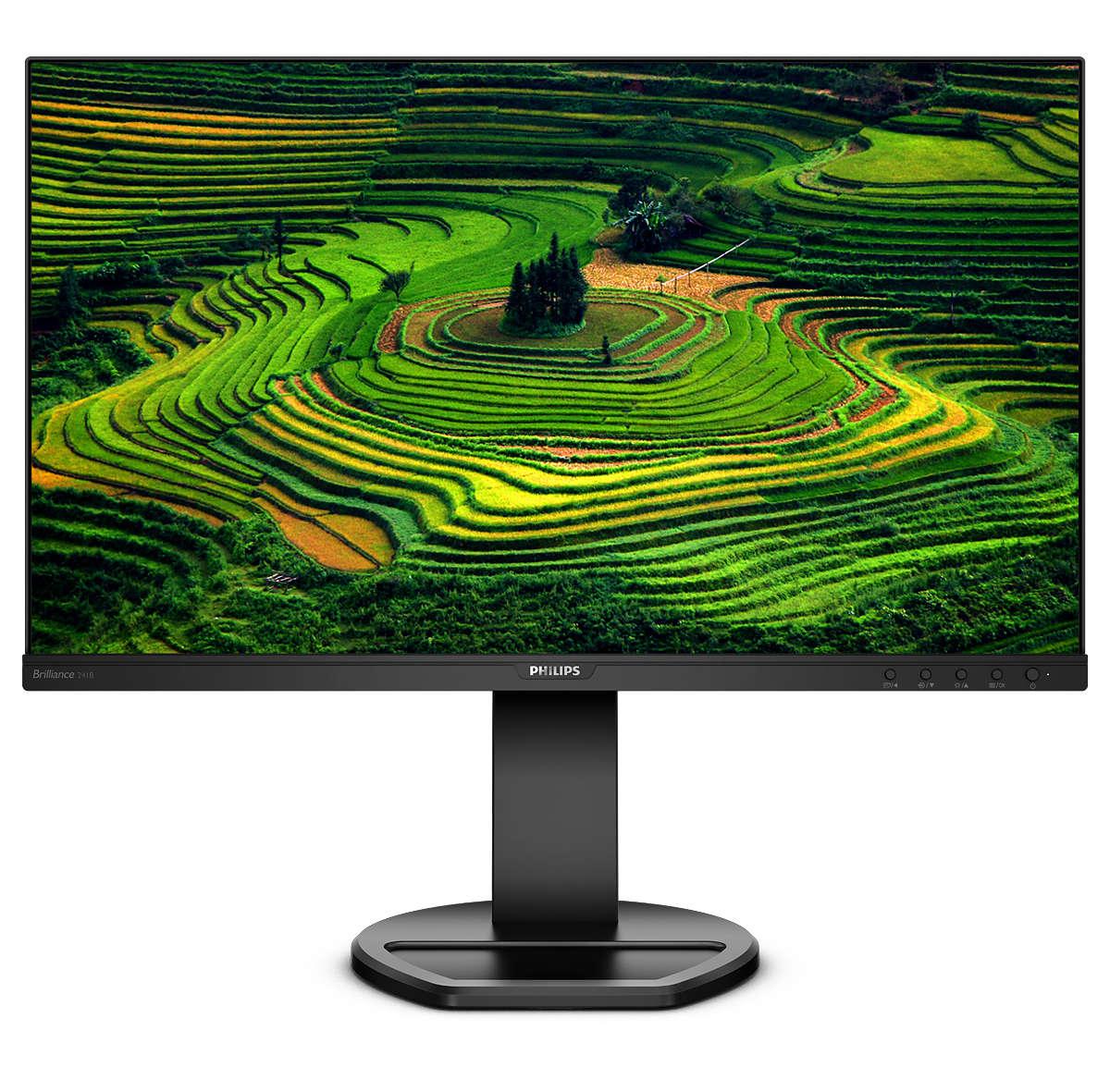 Philips Line 241b8qjeb 24 1920 1080 Full Hd Dvi Vga Hd-15 Hdmi Displayport 75hz Pivot Skærm Geekd Dk