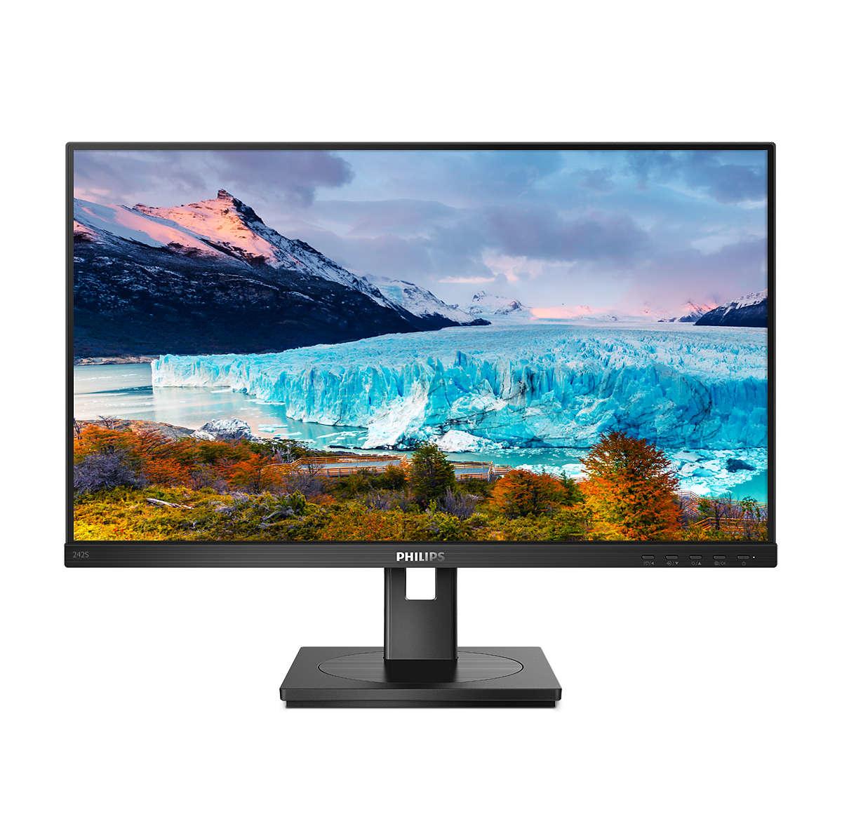 Philips -line 242s1ae 24 1920 1080 Full Hd Dvi Vga Hd-15 Hdmi Displayport 75hz Pivot Skærm