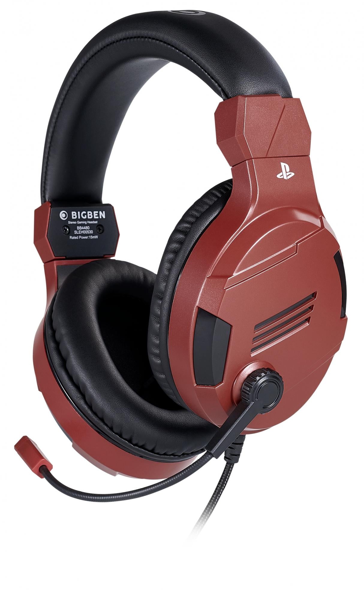 Playstation   Hw Bigben Stereo Gaming Headset V3  Rød  Geekd Dk