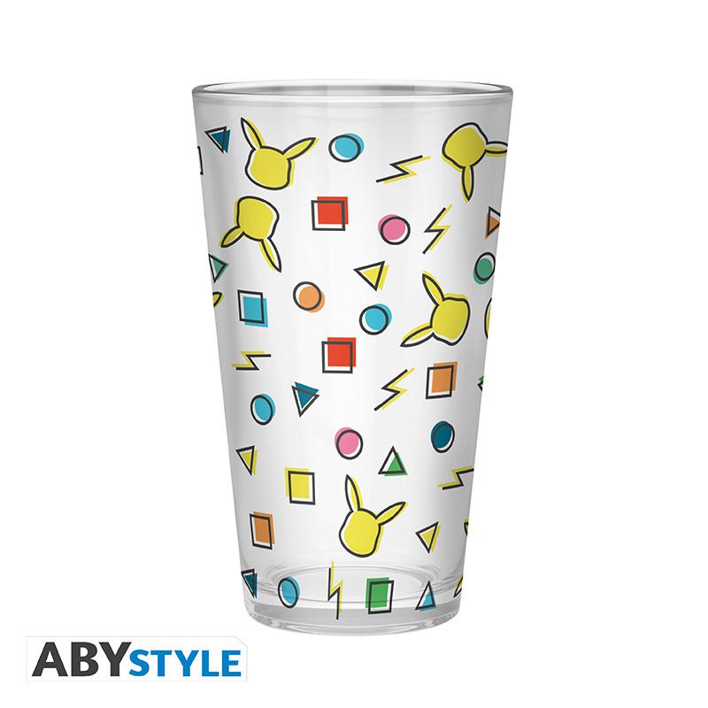 Pokemon Large Glass Pikachu Pattern 400 Ml X2 Merchandise Geekd Dk