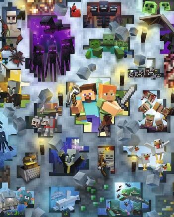 Ravensburger Puslespil Minecraft Mobs 1000 Brikker  12000422  Geekd Dk