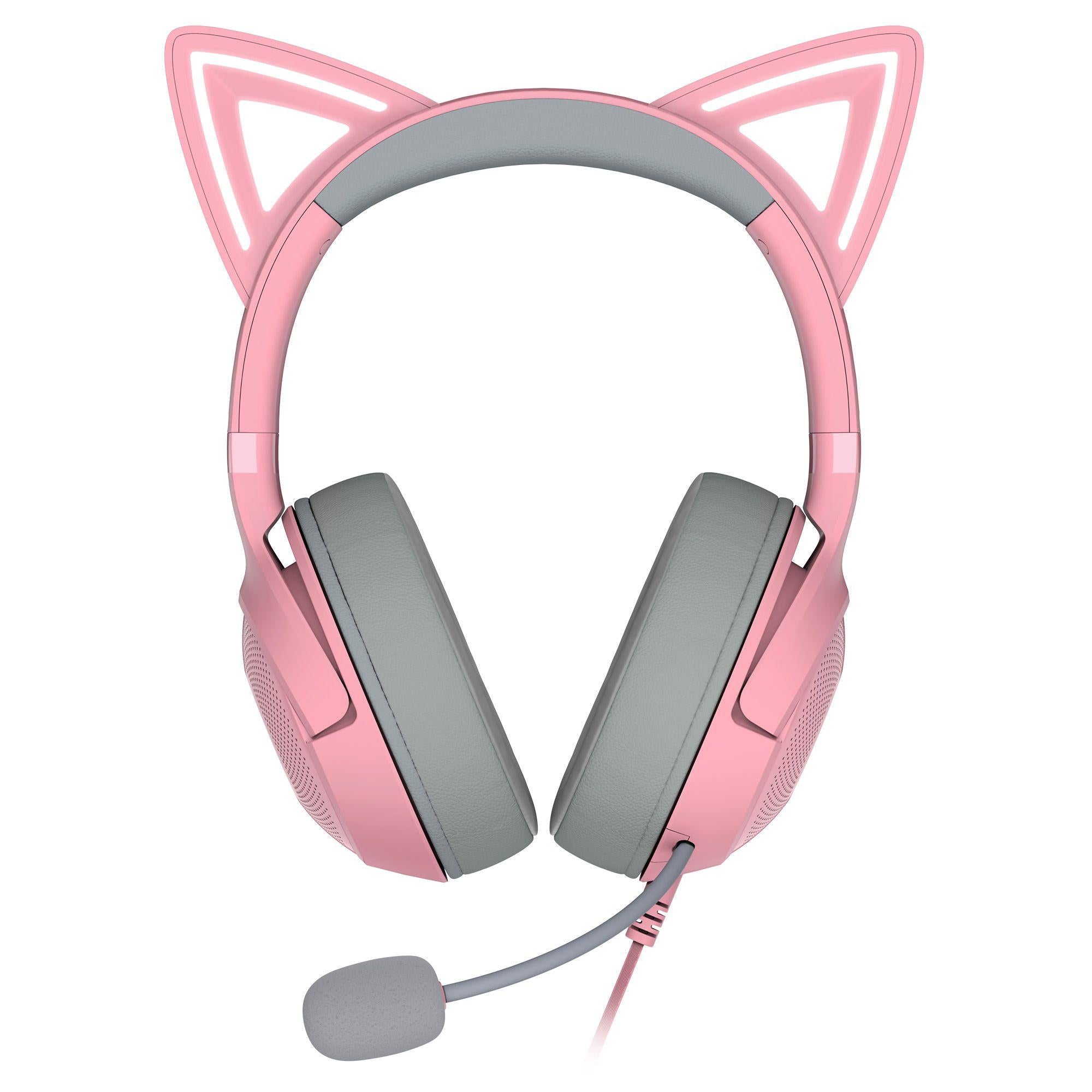 Razer   Kraken Kitty V2 Quartz   Kablet Gaming Headset Med Katteører