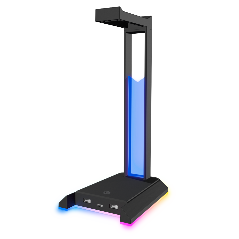 Speedlink Excello Illuminated Headset Stand   -port Usb     Hub  Integrated Soundcard  Black Headset Stander Geekd Dk