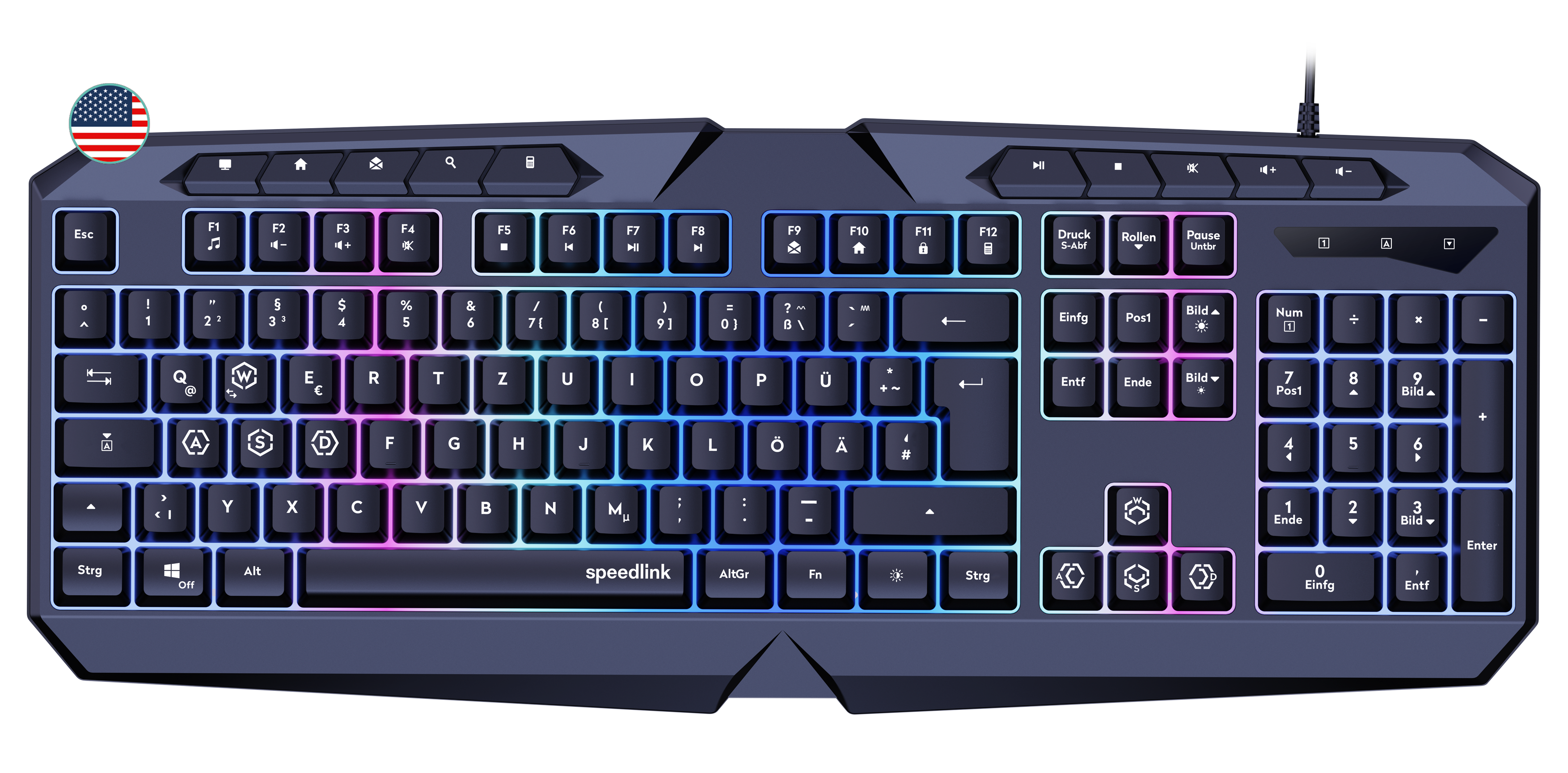 Speedlink Ludicium Rgb Rainbow Gaming Tastatur  Sort Us Layout Geekd Dk