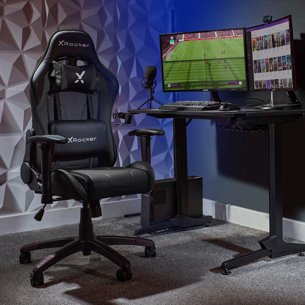 Xrocker Agility Junior Pc Office Gaming Chair Carbon Black Stol Geekd Dk