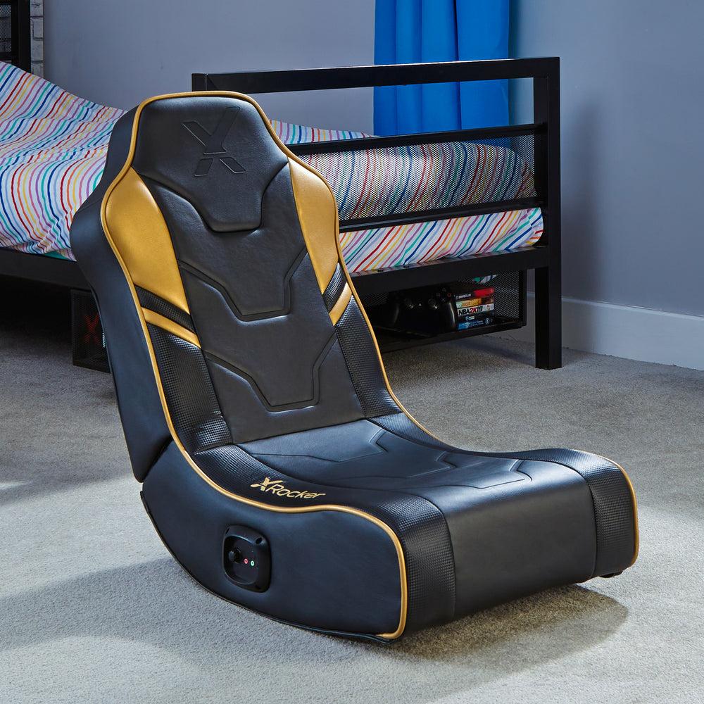 Xrocker Shadow Floor Rocker Black Gold Stol Geekd Dk